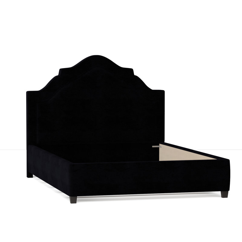 Sheila Upholstered Bed, Queen, Bella Ocean Performance Velvet, Brown Mahogany