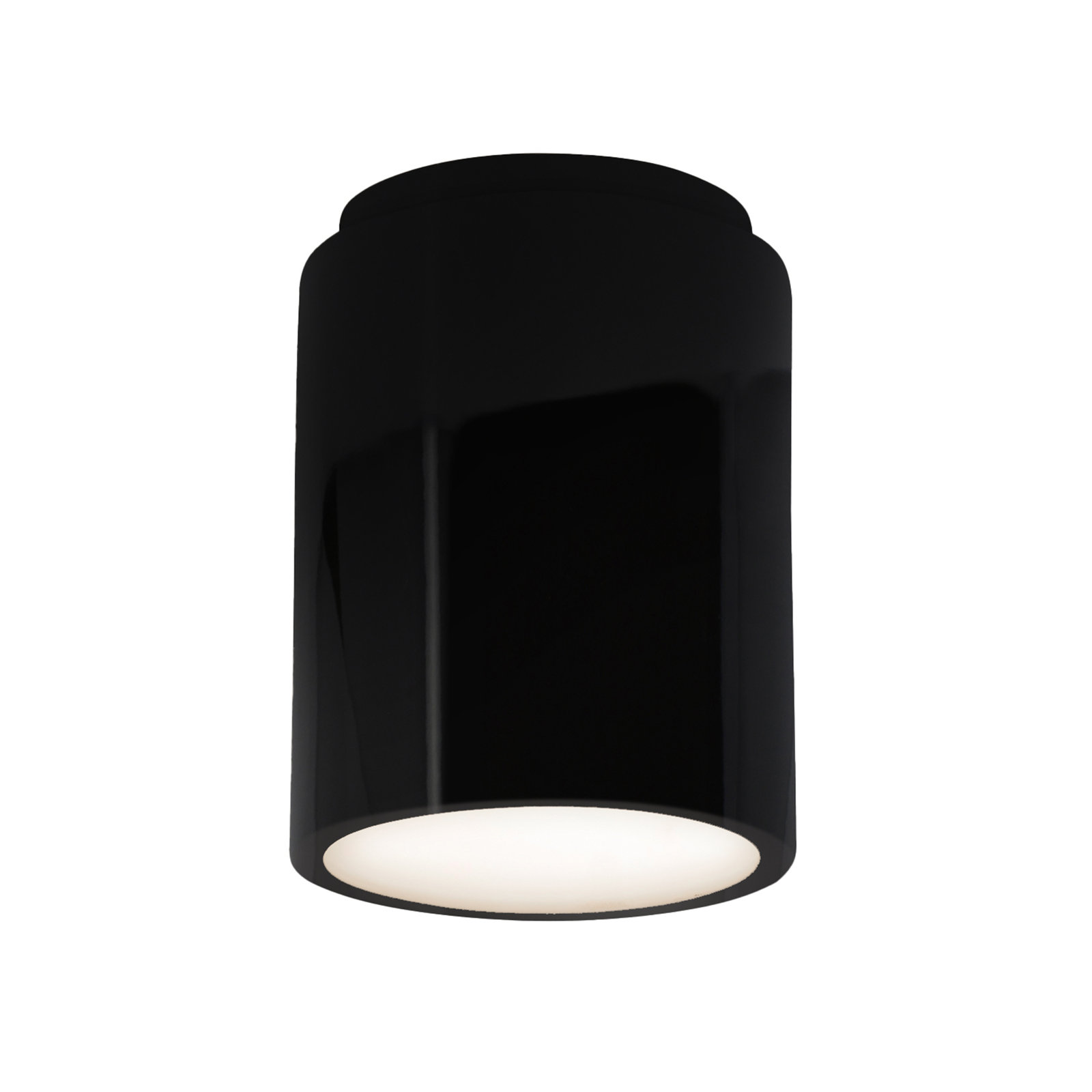 Sumatra Single Light Ceramic Flush Mount, Gloss Black, Incandescent (Not Included)