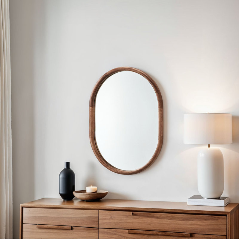 Solid Wood Mirror, 80 cm H x 60 cm W