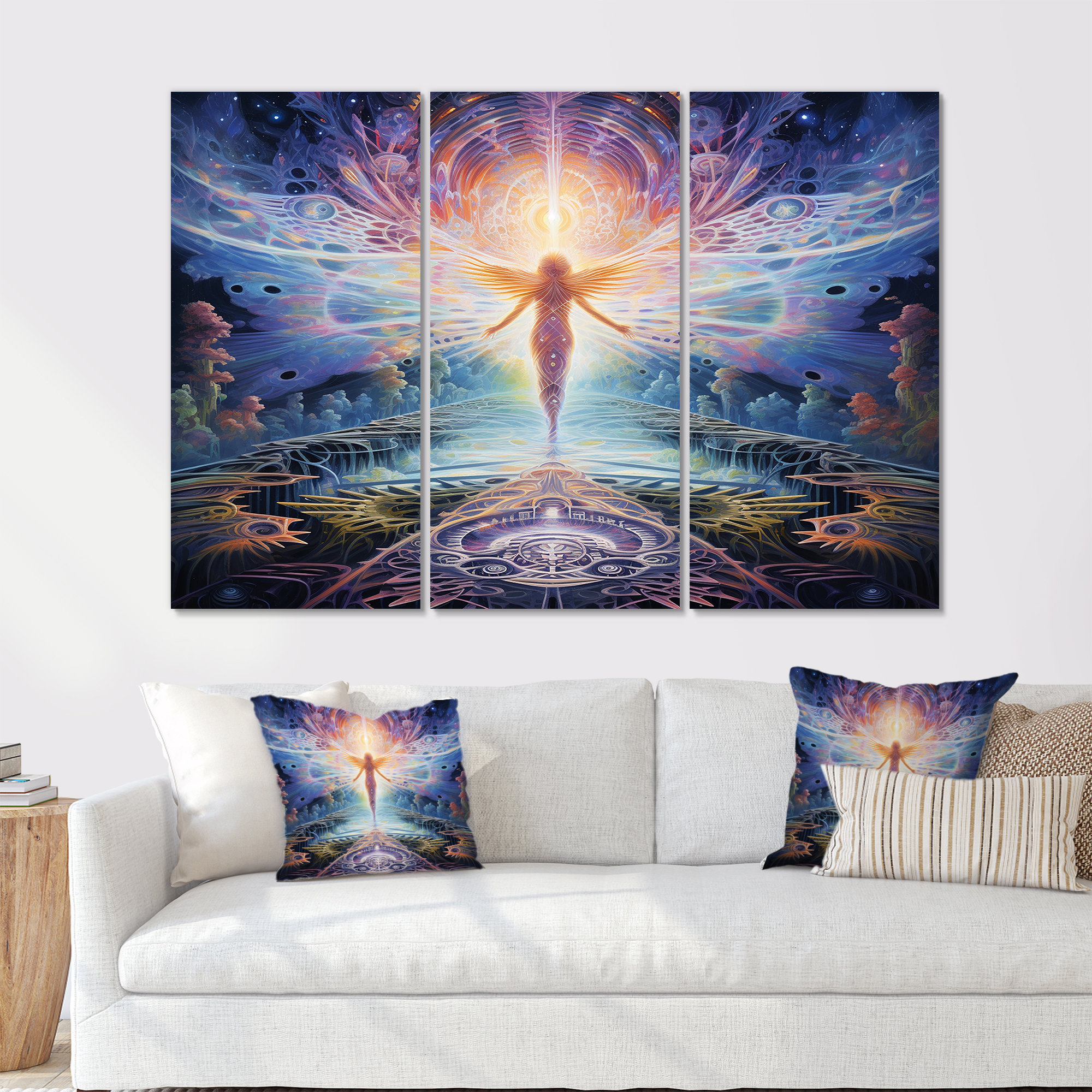 Design Art Majestic Ascending Angel - Wings Angel Wall Art Set ...