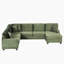 Canapé modulaire en U avec canapé-lit modulaire en L de 125,2 po avec repose-pieds mobile et poches de rangement latérales pour le salon, vert-837763816