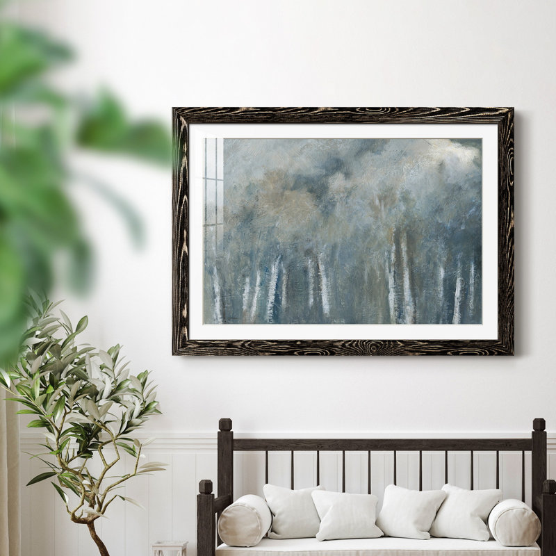 Birch Solitude - peinture encadrée, H 31,5 po x l 23,5 po x P 1,5 po, Cadre noir