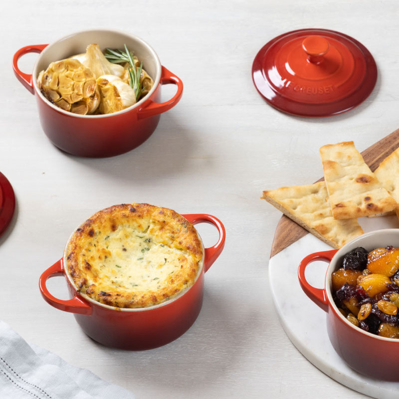 Le Creuset Stoneware Mini Round Cocotte, 14oz., Cerise