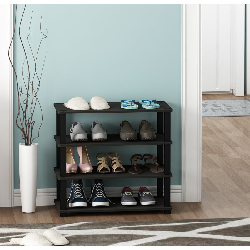 9 Pair Stackable Shoe Rack, Espresso