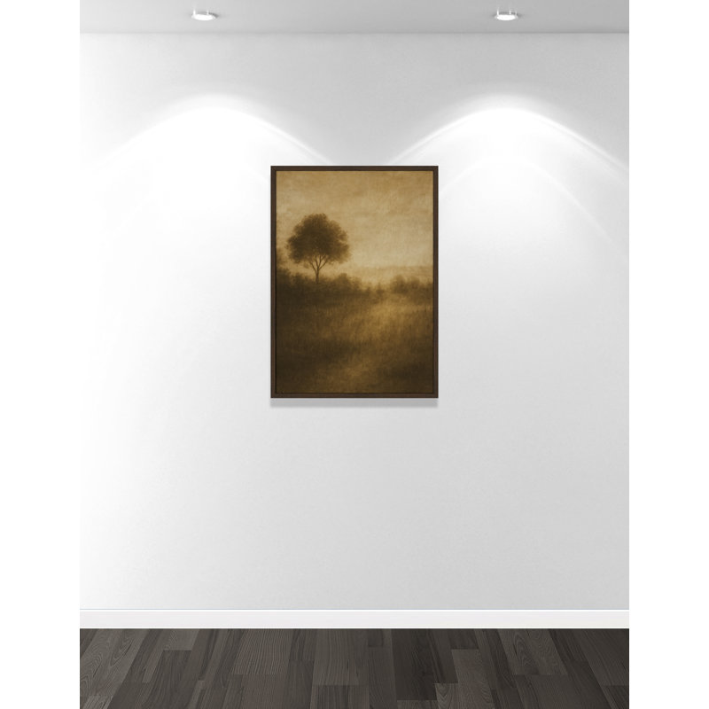 «Quiet Meadow I Print» par Fredrick Ashcroft, L 25,5 po x H 35,5 po, Grain de bois noyer, Impression encadrée