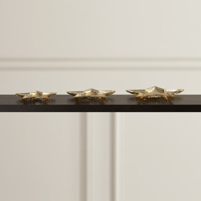 Ensemble de vaisselle décoratif étoile gold 3 pièces