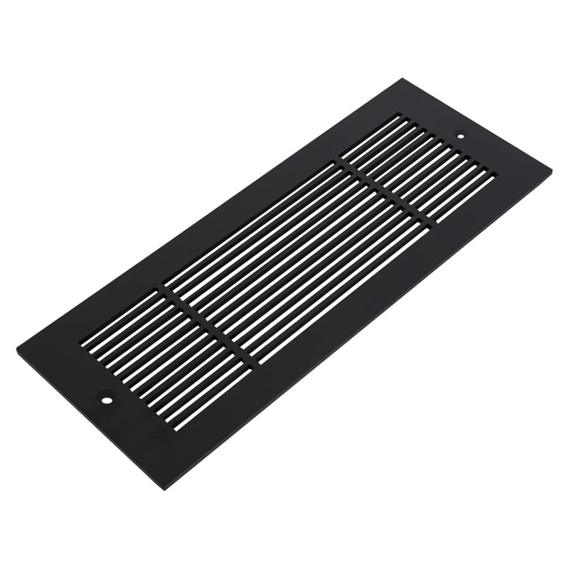 Grille de ventilation Reggio Registral Royal avec trous de fixation et rebord inférieur, Noir, 6 po x 12 po
