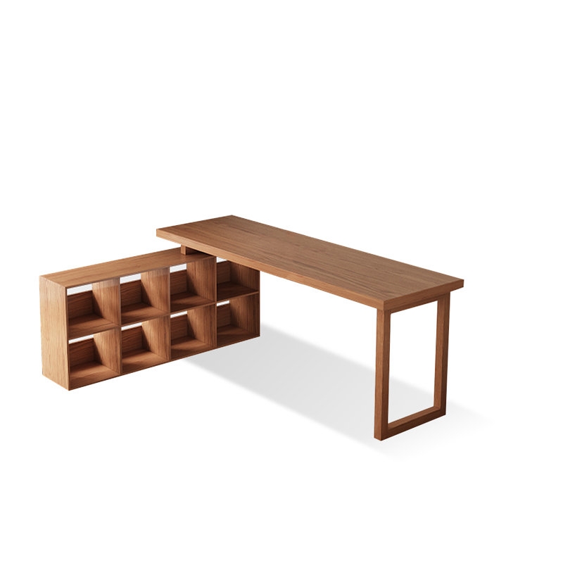 Bureau en bois massif en L Burlywood, H 29,53 po x l 62,99 po x P 35,43 po, Right Hand Return