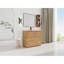Meuble-lavabo autoportant de 40 po avec lavabo en céramique, 2 portes à fermeture douce et support de rangement, emballage KD, contreplaqué-1532202938