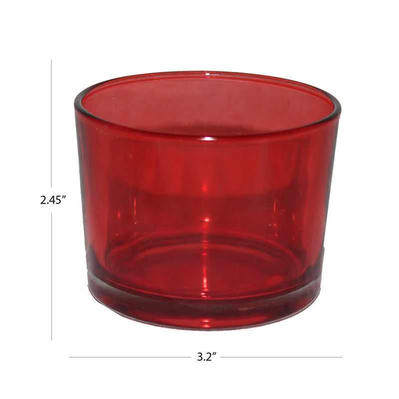 2.45'' H Glass Tabletop Votive Holder, Red