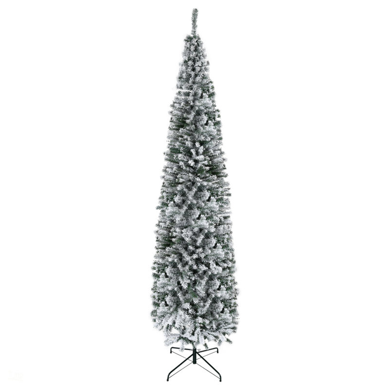 Arbre de Noël artificiel enneigé 9 pi de hauteur avec branches réalistes et 1014 pointes pour un look d'hiver naturel