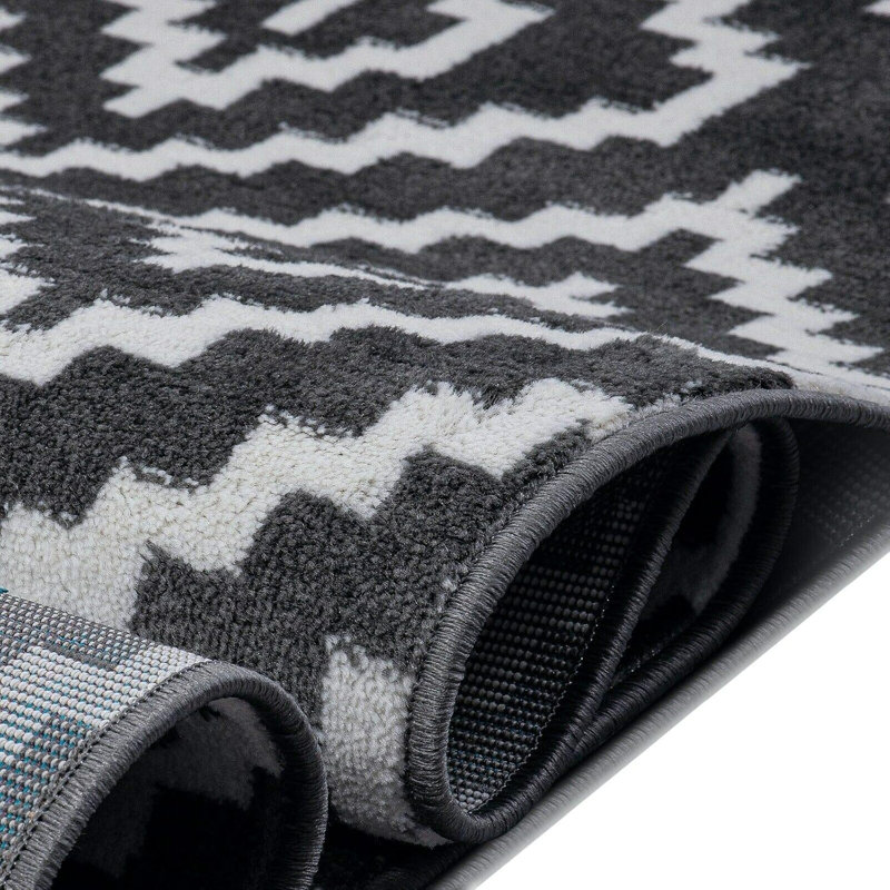Ehlers Machine Woven Grey Indoor Rug, Rectangle 80 x 150cm