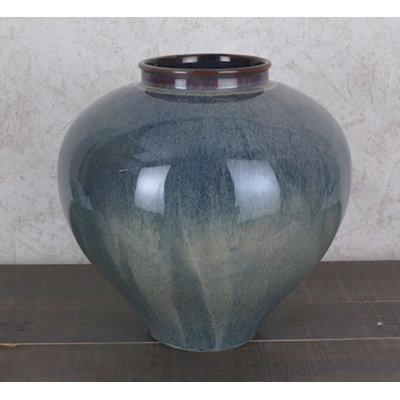 Vase bleu et or