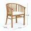 Chaises de salle à manger d'extérieur en bois avec coussins, ensemble de 2