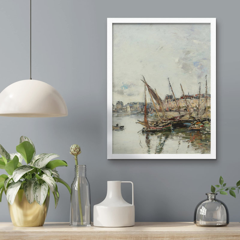 «Nautical 1800s Ship On The Ocean» sur papier, Blanc, H 10 po x l 8 po
