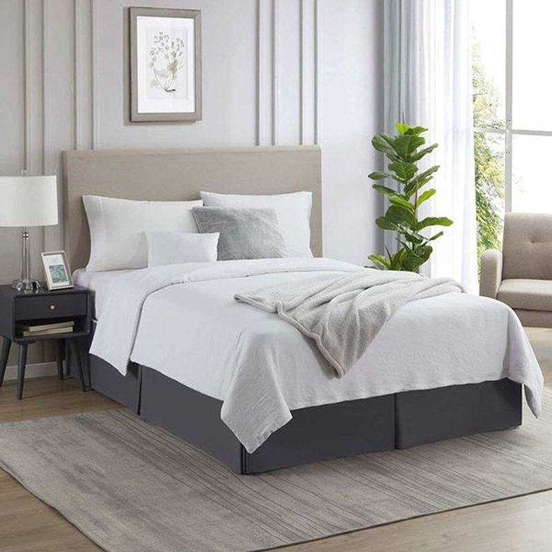 Luxury Pleated 14" Bed Skirt, Charcoal Grey, Twin XL