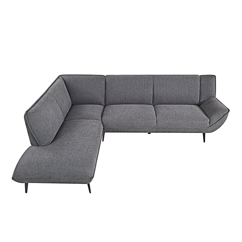 Large Combination Sofa, Gray Linen Blend