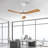Hot Sales 52 Inch Modern  Ceiling Fan With 3 Color Dimmable 3 Solide Wood Blades Remote Control Reversible Dc Motor With Led Light