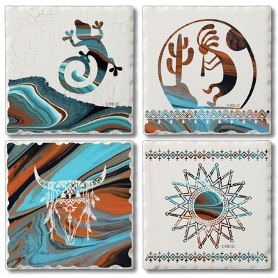Ensemble de 4 sous-verres Southwest Fluids