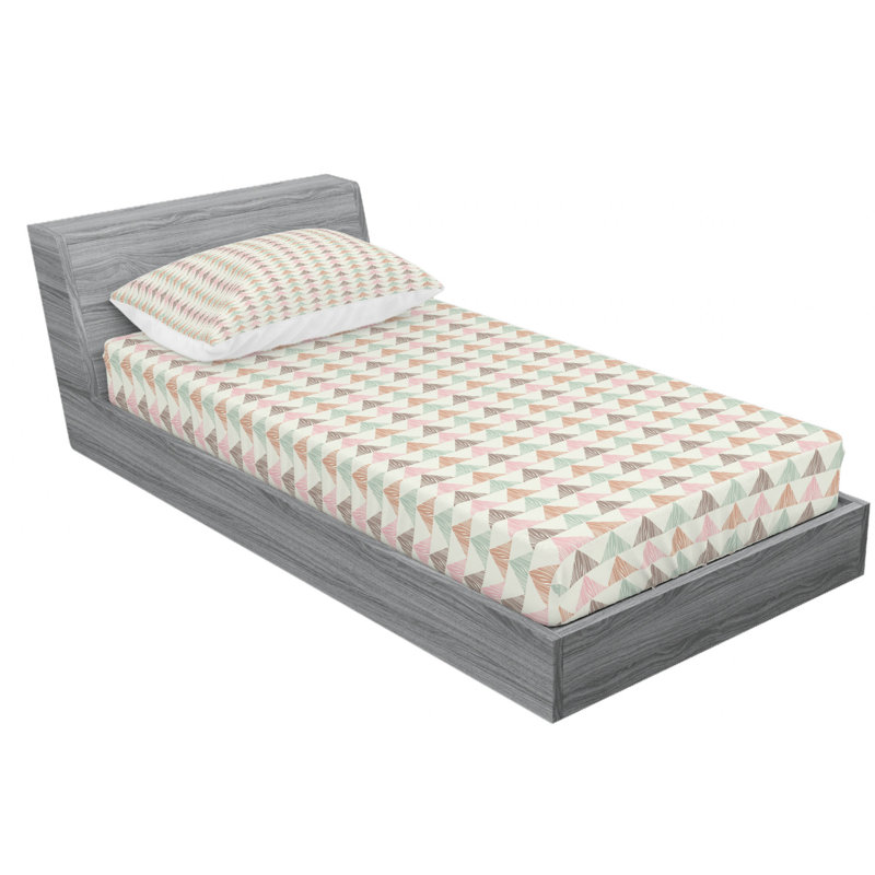 Ensemble de draps à motif géométrique, Ensemble de draps pour lit simple avec drap-housse