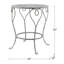 Table d'appoint ronde 26 po x 26 po x 30 po en fer au fini argent patiné, table de bout décorative avec pieds torsadés French Country