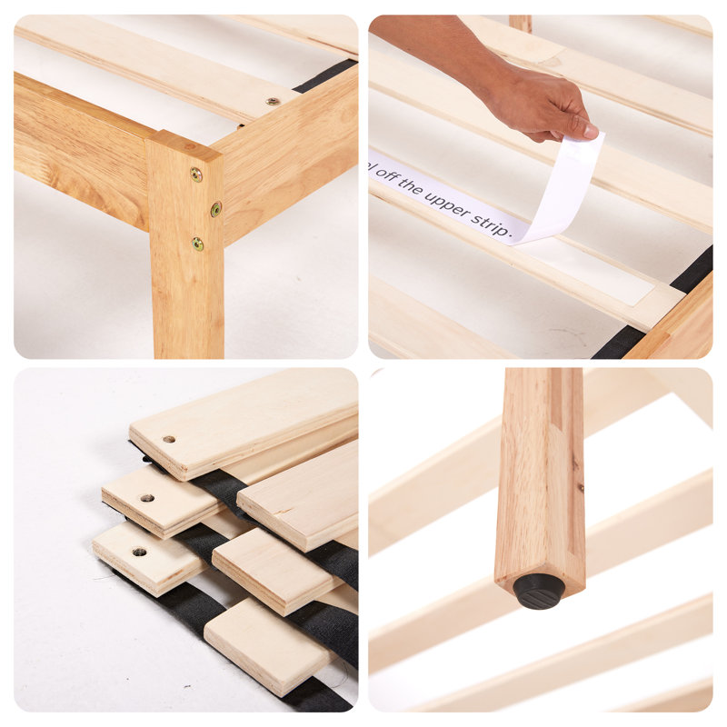 Solid Wood Bed Frame with Headboard, Full / Double, Espresso