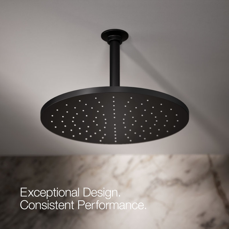 Contemporary Round 12" Rainhead with Katalyst Air-Induction Spray, 2.5 Gpm, Matte Black