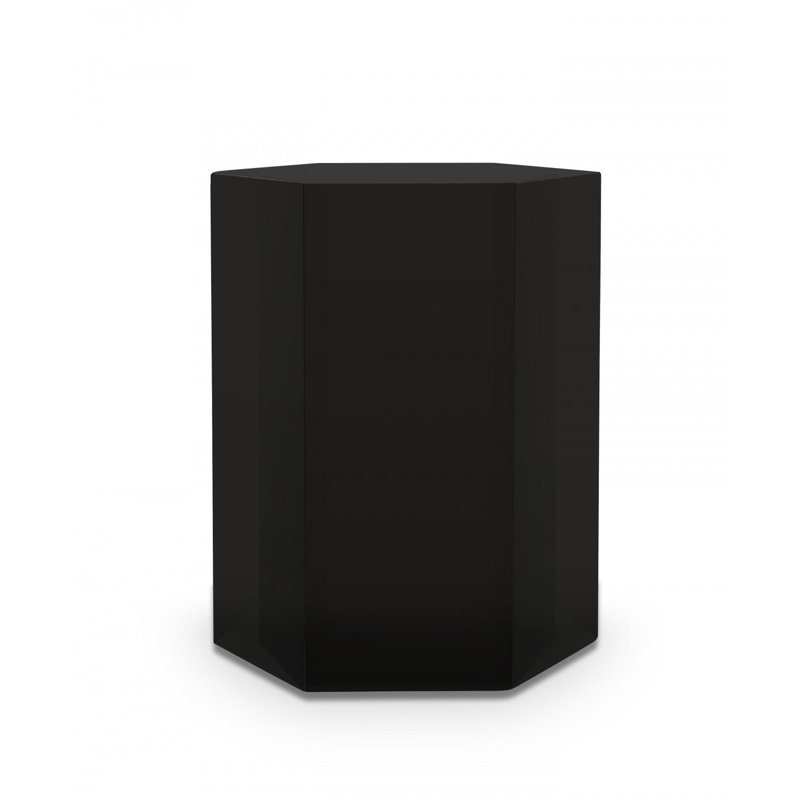 Athenian End Table, Black, 17.25" H x 14.5" W x 12.5" D