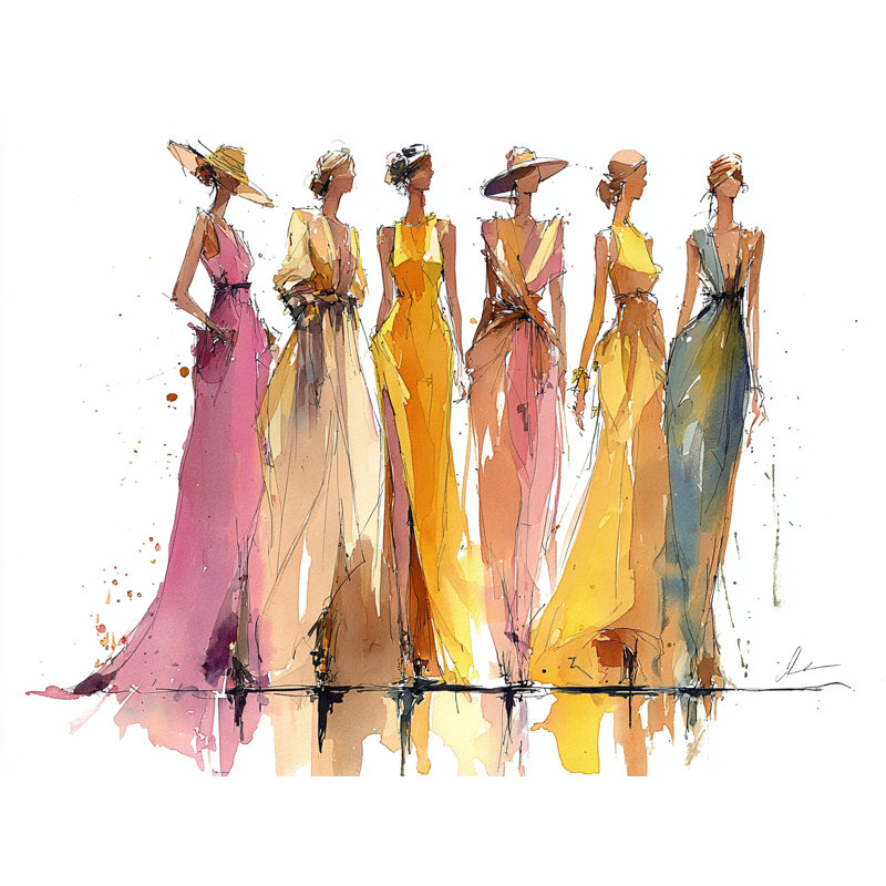 Gilded Elegance - Wrapped Canvas Print, 24" H x 16" W