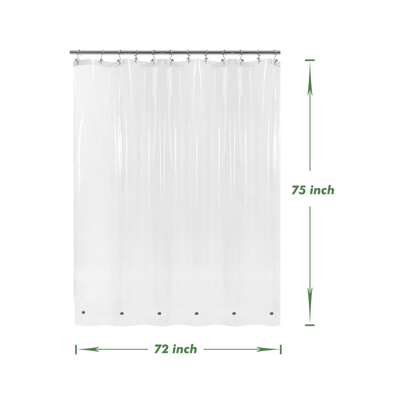 Doublure de rideau de douche imperméable 8G PEVA, Clair, H 75 po x l 72 po