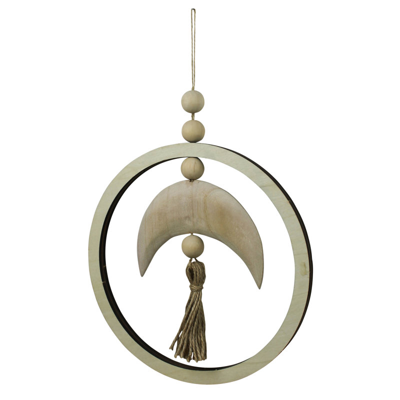 Wood Crescent Moon Wall Hanging 