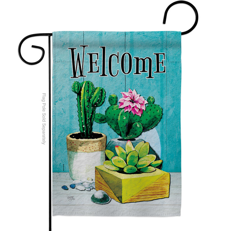 Succulent drapeau de jardin en polyester à double face 19 po x 13 po Southwest