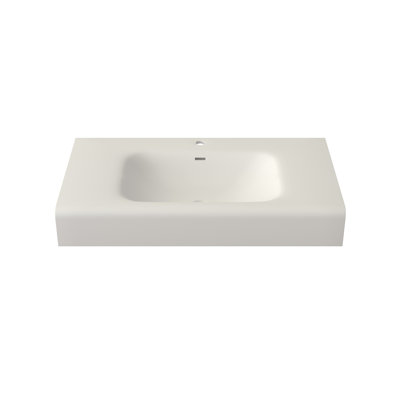 39'' Rectangular Stone Resin Single Bathroom Sink With Faucet Hole