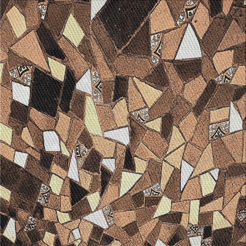 Tapis noir/beige à motifs Otisfield, Carré 3 pi