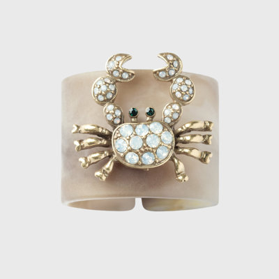 Crab Resin Napkin Rings, Gray
