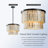 Johncarl 5 Light Modern Coastal Natural Capiz Shell Chandelier in Black Lighting