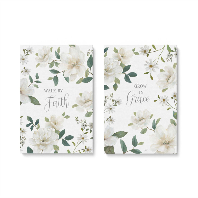 Grace Grows Here, ensemble de 2 impressions, 12" x 8", Wrapped Canvas, Wrapped Canvas