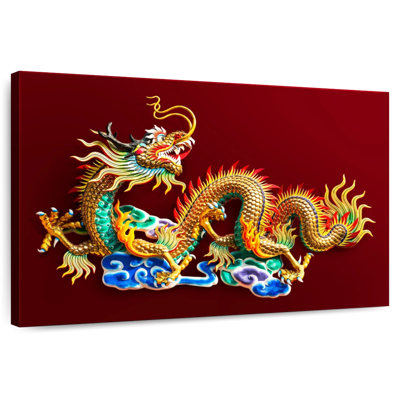 Statuette de dragon doré Brampt