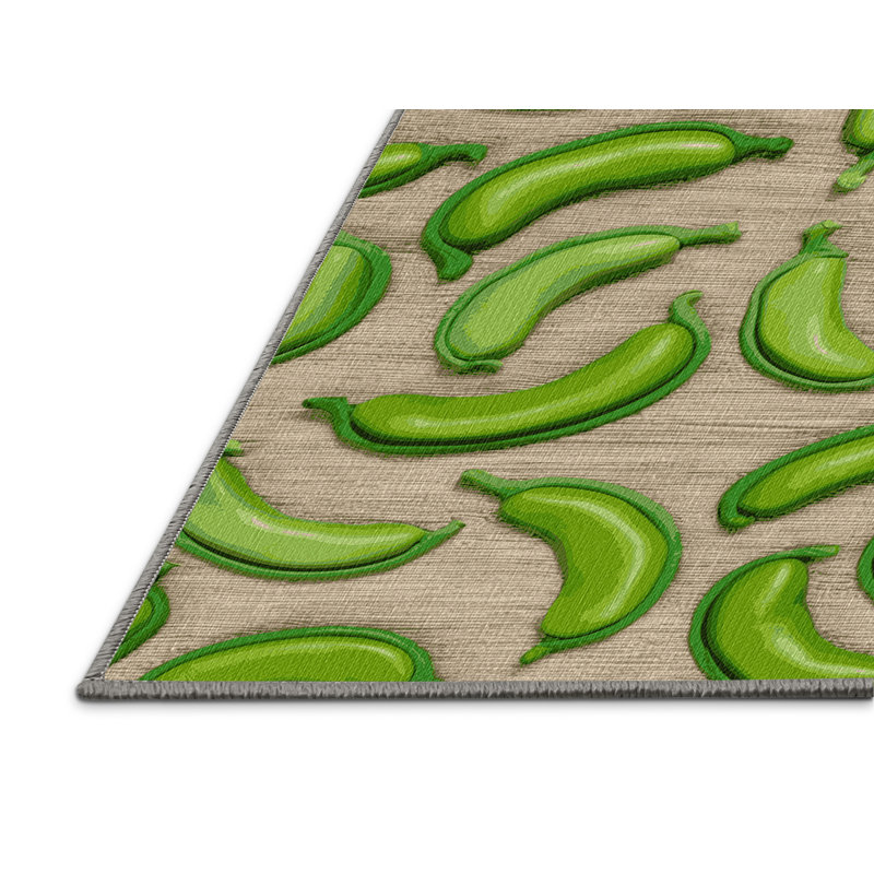  Tapis lavable avec haricots frais et légumes frais, Rectangulaire 2 pi x 3 pi