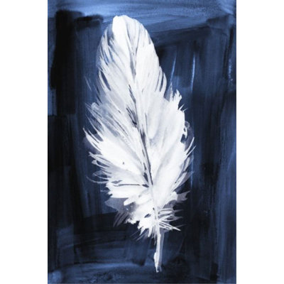 Indigo Feathers III Painting by Barclay Butera