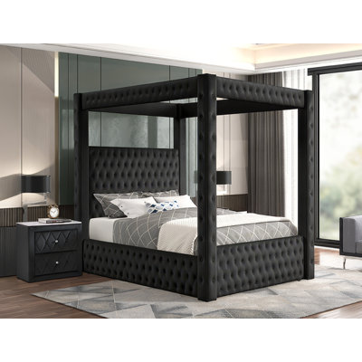 Anna Canopy Bed Black King