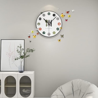Grande horloge murale pour la cuisine 12 po. Horloge murale blanche silencieuse et silencieuse, à pile, simple, minimaliste, moderne et décorative pour le salon, la salle à manger, la maison, la chambre à coucher, le bureau