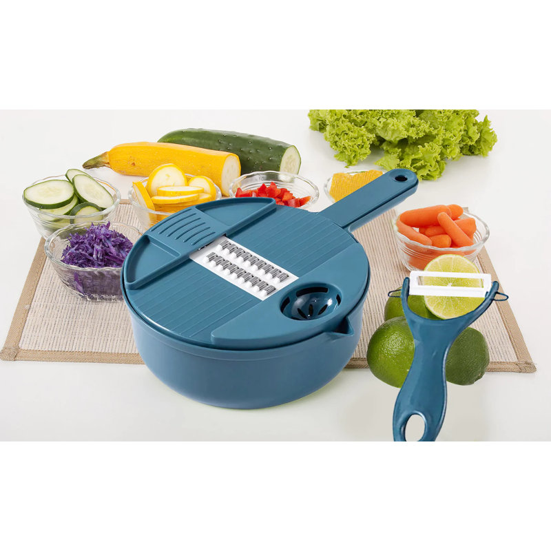 Multifunctional Vegetable Cutter Chopper Drainer, Grater, Slicer Kitchen Tool Set With Hand Protector