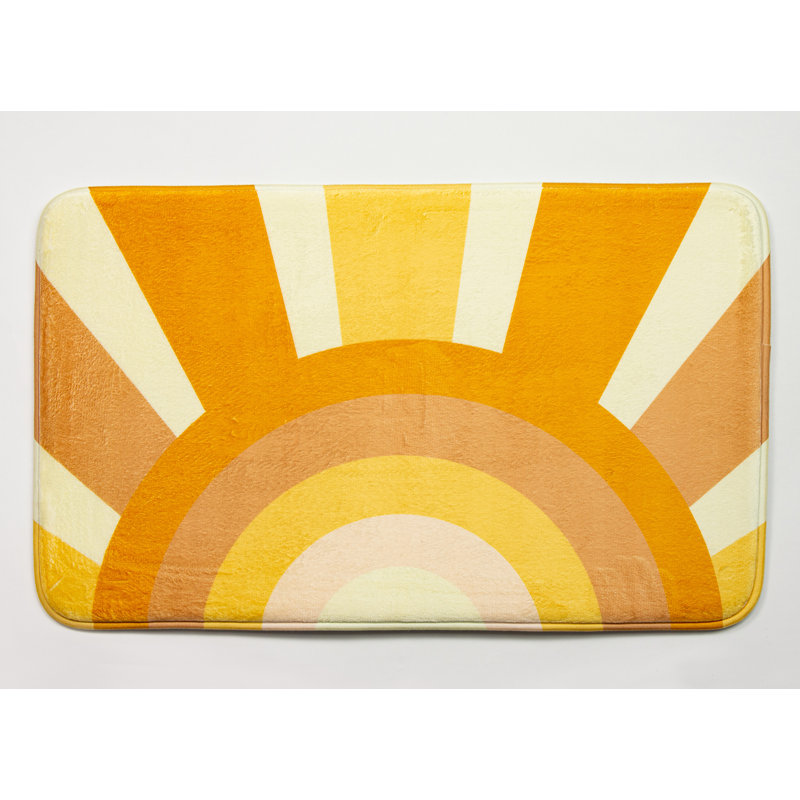 30" x 20" Orange and Yellow Memory Foam Bath Mat