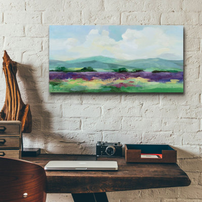  «May Lavender Field 2» par Silvia Vassileva, art mural en verre acrylique, 24 po x 12 po
