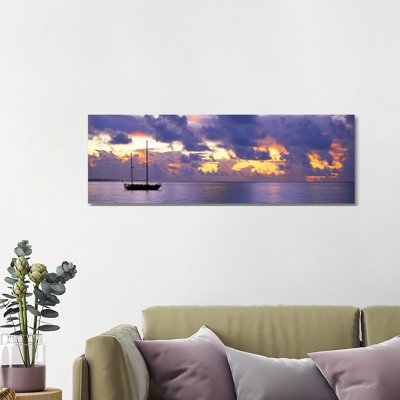 Sunset Moorea French Polynesia by Panoramic Images - Panoramic Gallery-Wrapped Canvas Giclée on Canvas