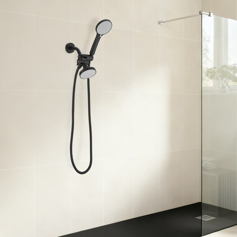 Single Handle 1-Spray Round Rain Shower Faucet Set 1.8 GPM With High Pressure Shower Head Hand Shower In Polished Chrome