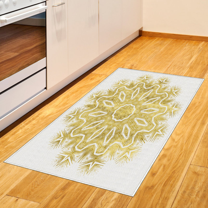 Mandala High Density Long Fiber Poly Threads Decorative Area Rug Carpet, Rectangle 2'7" x 5'