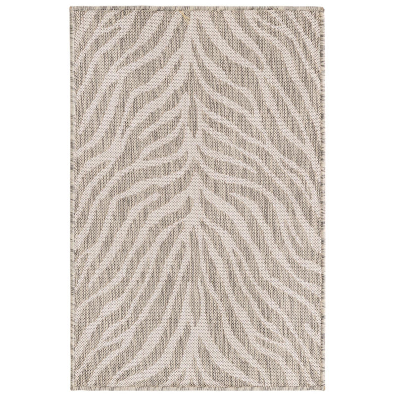 Tapis d'intérieur / extérieur gris à imprimé animal Tullyrusk, Rectangle 4 pi x 6 pi