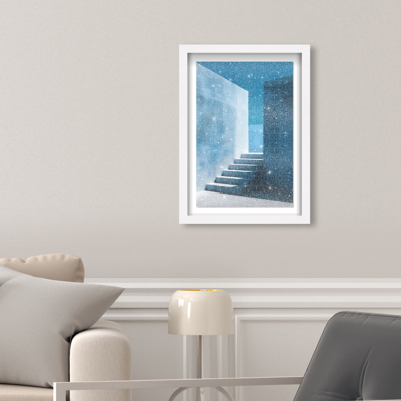 Deep Ocean Walls II Print by Oliver Gal, 37.5"H x 25.5"W, White Shadowbox